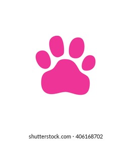 Pink paw print icon vector illustration