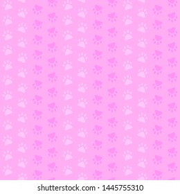 pink paw prints. vector seamless pattern. simple baby repetitive background. textile paint. fabric swatch. wrapping paper. continuous print