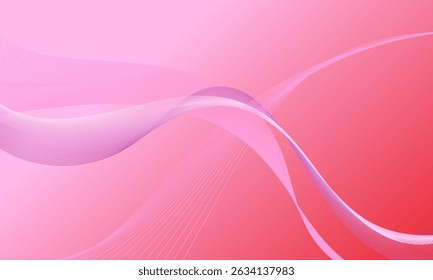 pink peach color smooth lines wave curves with soft gradient abstract background