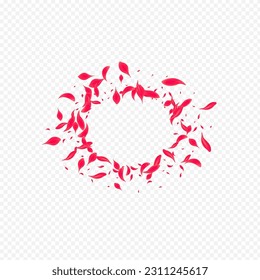 Pink Peach Vector Transparent Background. Blur Flower Banner. Delicate Lotus Flying Pattern. Beautiful Fly Cherry Frame.