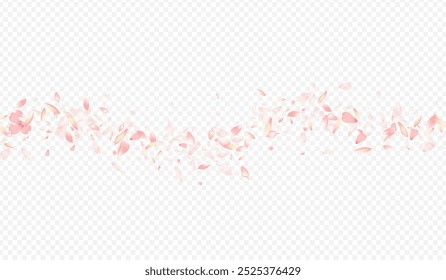 Fundo transparente do vetor de pêssego rosa. Parabéns pelo Confete Voador. Modelo Primavera Bloom. Padrão do Vento Cereja. Ilustração isolada de flor vermelha.