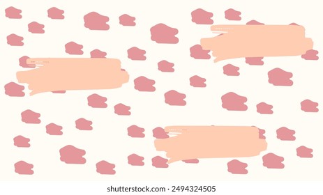 Pink peach and white vector flat organic confetti background