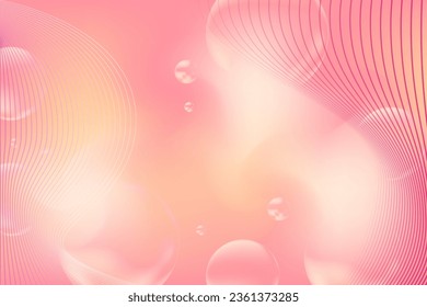 Pink peachy gradient background with dynamic blurry bubbles composition. Perfect for websites, presentations, flyers and posters.