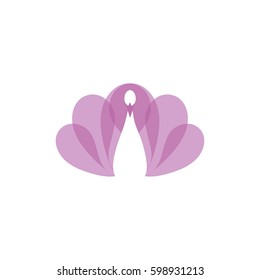 Pink peacock vector illustration