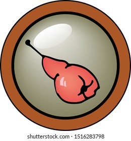 pink pear icon isolated on white background