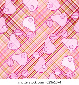 pink pear - seamless vector wallpaper