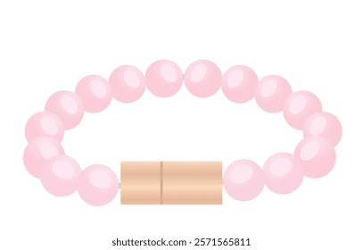 Pink  pearl bracelet. vector illustration