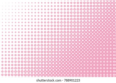Pink pearl Halftone background. Digital gradient. Dotted pattern with circles, dots, point large scale. Design element for web banners, posters, cards, wallpapers, sites, panels. 
