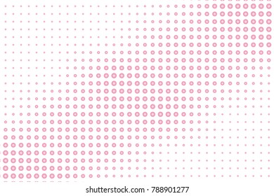 Pink pearl Halftone background. Digital gradient. Dotted pattern with circles, dots, point large scale. Design element for web banners, posters, cards, wallpapers, sites, panels. 