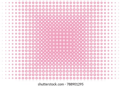 Pink pearl Halftone background. Digital gradient. Dotted pattern with circles, dots, point large scale. Design element for web banners, posters, cards, wallpapers, sites, panels. 