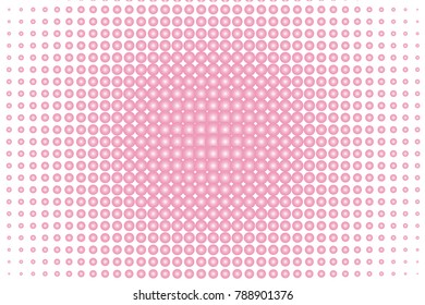 Pink pearl Halftone background. Digital gradient. Dotted pattern with circles, dots, point large scale. Design element for web banners, posters, cards, wallpapers, sites, panels. 