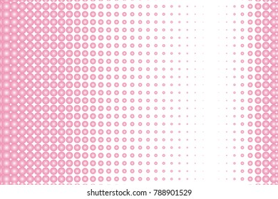Pink pearl Halftone background. Digital gradient. Dotted pattern with circles, dots, point large scale. Design element for web banners, posters, cards, wallpapers, sites, panels. 