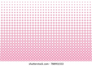 Pink pearl Halftone background. Digital gradient. Dotted pattern with circles, dots, point large scale. Design element for web banners, posters, cards, wallpapers, sites, panels. 