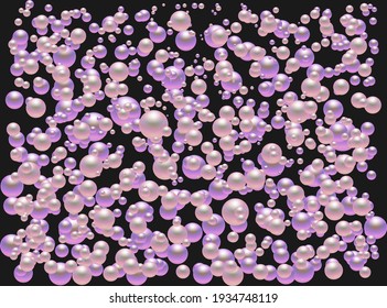 Fondo de perlas rosadas. Ilustración vectorial 3D.
