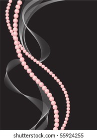 pink pearls with a haze on a black background