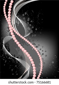 pink pearls and haze black stained background