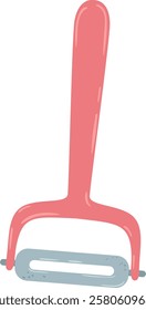 Pink peeler featuring a sharp blade, simplifying the peeling process in the kitchen while enhancing the speed and ease of cooking for various fruits and vegetables