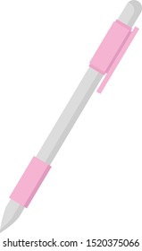 Pink pen, illustration, vector on white background.