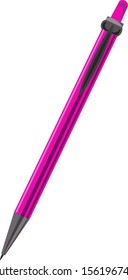 Pluma rosa, ilustración, vector sobre fondo blanco.