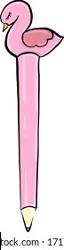 Pink pen, illustration, vector on white background