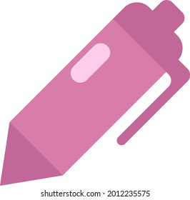 Caneta rosa, ilustração, vetor em um fundo branco.