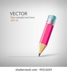 Pink pencil design, vector illustration