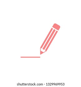 pink pencil icon isolated vector