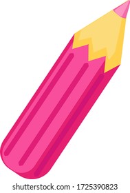 Pink-Stift, Illustration, Vektor auf weißem Hintergrund