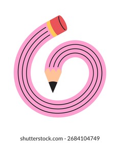 Rosa Bleistift Evolvente doodle Form