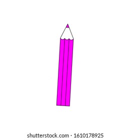Pink Pencil Vector Icon. Stock vector illustration isolated on white background.