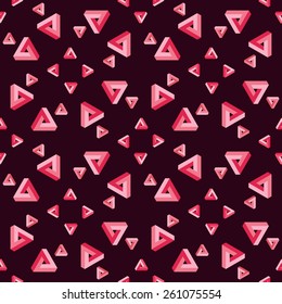 Pink Penrose Triangle Pattern Vector