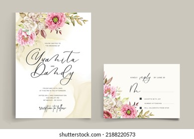 diseño de tarjeta de marco y fondo de peonía rosa