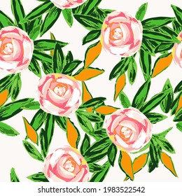 Patrón transparente del vector de marcadores peones rosados. Diseño de tela de tulipanes. Textura de papel de la pluma de la Fiebre de la Primavera Púrpura. Papel de escritorio de Lotus Light.