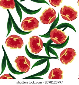 Pink Peony Marker Vector Seamless Pattern. Blossom Valentine Wallpaper. Red and Blue Textile Watercolor Illustration. Rose Fabric Background.