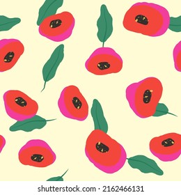 Pink Peony Marker Vector Seamless Pattern. Tulip Valentine Paper Texture. Red and Blue Romantic Drawing Template. Flower Fabric Wallpaper.