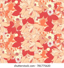 Pink Peony Vector Seamless Wallpaper