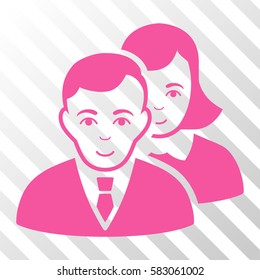Pink People interface toolbar pictogram. Vector pictogram style is a flat symbol on diagonal hatch transparent background.