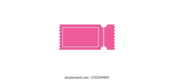 Pink Perforated Ticket Template with Tear-Off Section