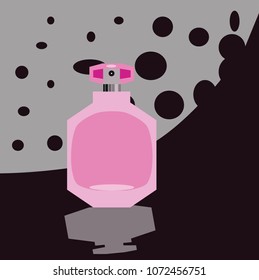 The pink perfume bottle.