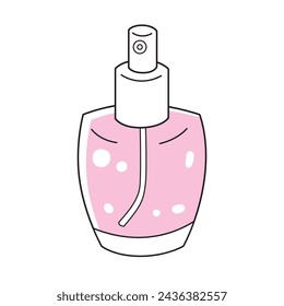 Botella de perfume rosa aislado vector