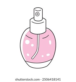 Botella de perfume rosa aislada Ilustración vectorial