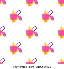 Pink perfume bottle pattern seamless background texture repeat wallpaper geometric vector