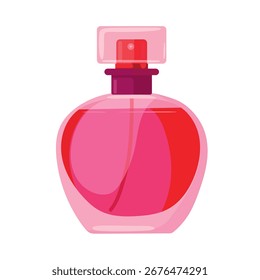 Pink perfume. Flat vector clipart, illustration with isolated background.