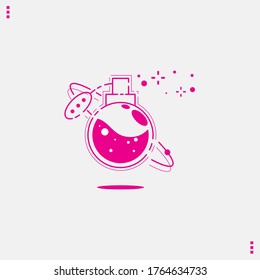 Icono de perfume rosa Ilustración vectorial Aislada en blanco Paquete de imagen vectorial moderno para compra Pictograma simple que le gusta
