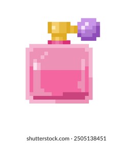 Pink perfume that smells flowery pixel art