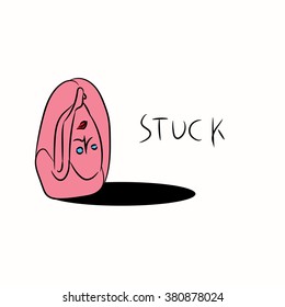 pink person confused