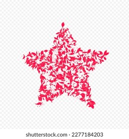 Pink Petal Vector Transparent Background. Japanese Blossom Cover. Red Lotus Blur Poster. Beautiful Spring Cherry Illustration.