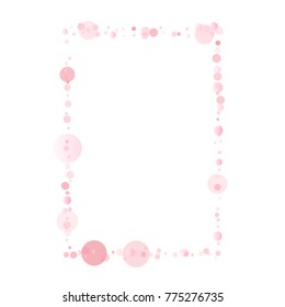 pink petals confetti frame or border, light gentle square background with pink glitter dots, romantic women spring frame