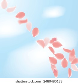 Pink Petals Enchanting vector background with delicate swirling against transparency. Evoking nature's beauty, captivates with vibrant colors, perfect for banners celebrating spring's allure and love.