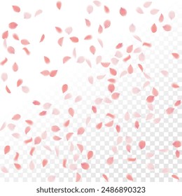 pink petals Enchanting vector background with delicate  swirling against transparency. Evoking nature's beauty, captivates with vibrant colors, perfect for banners celebrating spring's allure and love